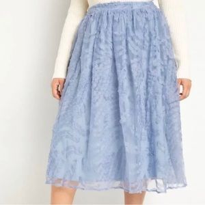 Textured Full Skirt - Blue
